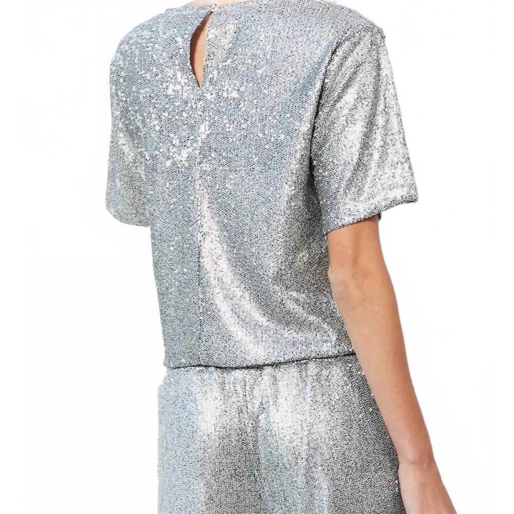 NEW BOBI keyhole back cropped tee in gunmetal - Picture 4 of 4
